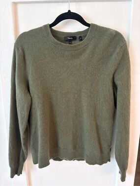 Theory Olive Crewneck Pullover Sweater